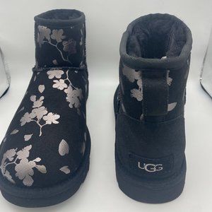 UGG Australia Black Classic Mini Floral Foil Black
